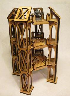 Level 3 Narrow Octagonal Building For 3mm Laser Cut MDF