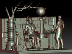 Frankenstein Diorama 3D Printer Model