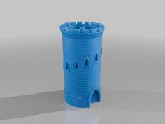 Castle Dice Tower With Removable Ground 3D Printer Model