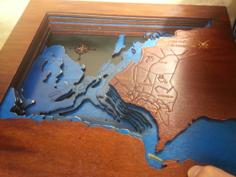 Bathymetric Laser Cut Map Of Arabian Sea