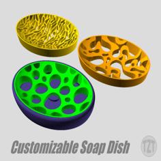 Customizable Soap Dish With Decorative Inserts 3D Printer Model