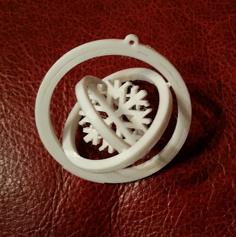 Snowflake Christmas Gyroscope 3D Printer Model