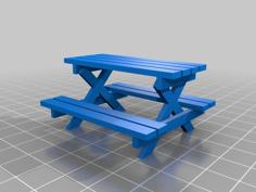 Wooden Picnic Bench 3D Printer Model