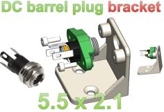 DC Barrel Jack Mount 5.5 X 2.1    25 3D Printer Model