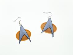 Star Trek Next Generation Communicator Badge Earrings 3D Printer Model