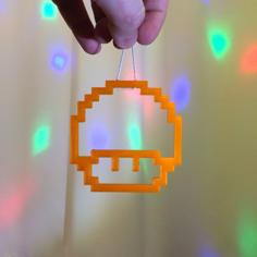 Pixel Mushroom From Mario Bros Games. 3D Printer Model