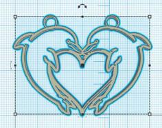 Dolphin Heart – Coeur De Dauphin 3D Printer Model