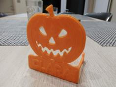 Place Card Pumpkin Halloween / Marque Place Citrouille 3D Printer Model