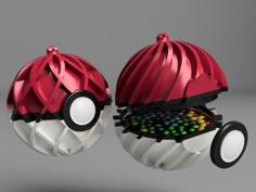 Christmas Surprise Ball In Pokeball Style 3D Printer Model