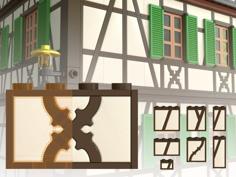 Lego Compatible Half Timbered Houses – Decorated Panels 3D Printer Model