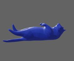 Chubby Cat Showing Belly 3D Printer Model