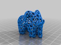 Wireframe Elephant 3D Printer Model