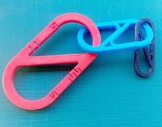 S-carabiner Different Sizes, Mousqueton S Différentes Tailles 3D Printer Model