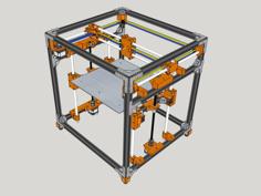 HyperCube Evolution 2020 – Reinforced, Captive Nuts, Easy Print 3D Printer Model