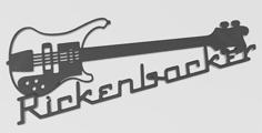 Rickenbacker Base Silhouette/sign 3D Printer Model