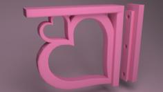 Heart Shelf Brace 3D Printer Model