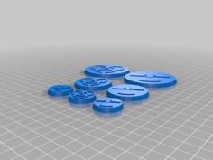 Hazard Symbol Miniature Bases 3D Printer Model