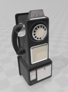 Vintage Rotary Dial Pay Phone 3D Printer Model