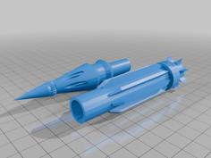 Mandalorian Rocket Split 3D Printer Model