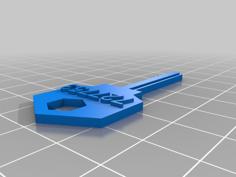 Customizable Six Cylinder Kwikset House Key 3D Printer Model