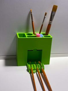 Paintbrush Holder With Folding Holder 3D Printer Model