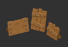 Wooden Barricades (28mm, Supportless) 3D Printer Model