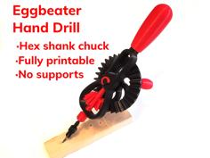 Eggbeater Drill – Fully Printed – No Supports 3D Printer Model