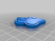 Paw Solid Furry Icon 3D Printer Model