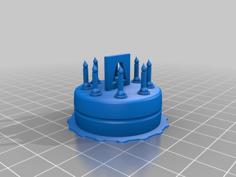 Birthday Cake With Candles & Logo 3D Printer Model