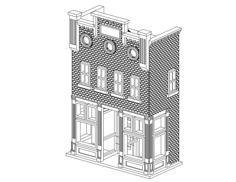 HO Scale Main Street 1 Background 3D Printer Model