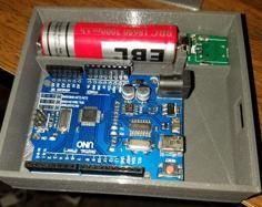 Arduino Uno Case Plus Battery And Buck/boost 3D Printer Model