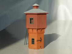 Small Water Tower 1:120 3D Printer Model