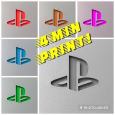 PlayStation PS5 Logo Insert – Quick 4 Min Print! 3D Printer Model