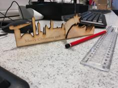 Laser Cut Glasgow Skyline Christmas Ornament