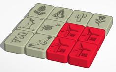 US Themed American Mahjong Tiles 3D Printer Model