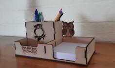 Laser Cut Owl Desk Organiser