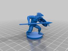 Lizardfolk W Spear N Shield 3D Printer Model