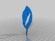 Torn Leaf Keychain 3D Printer Model