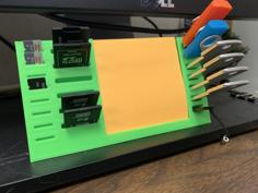 USB/SD/microSD Card Organizer W/ Post-It Slot 3D Printer Model