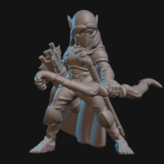 Halfling Ranger Miniature (Axes And Bow) 3D Printer Model