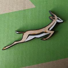 Laser Cut Springbok Pin Badge