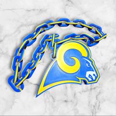 Los Angeles Rams Old Logo Big Emblem And Chain Links 3D Printer Model