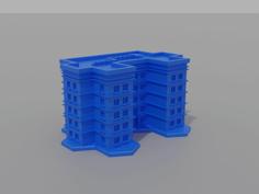 6mm Residential Tower 1B – 9 Hexes 3D Printer Model