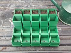 Seedling Grid And Pots 3D Printer Model