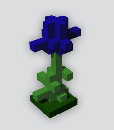 Minecraft Cyan Flower 3D Printer Model