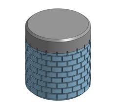 Threaded Container With Lid (Resizable) (Brick Texture) 3D Printer Model