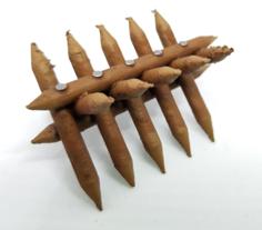 Wooden Spike Barricade For 28mm Tabletop 3D Printer Model