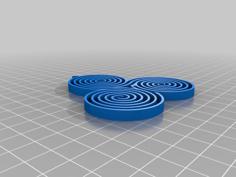 Triple Spiral Labyrinth Earrings/Pendant 3D Printer Model