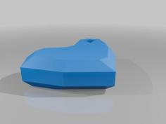 Lowpoly Heart Keychain 3D Printer Model