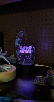 Laser Cut Fortnite Llama 3mm Acrylic Lamp